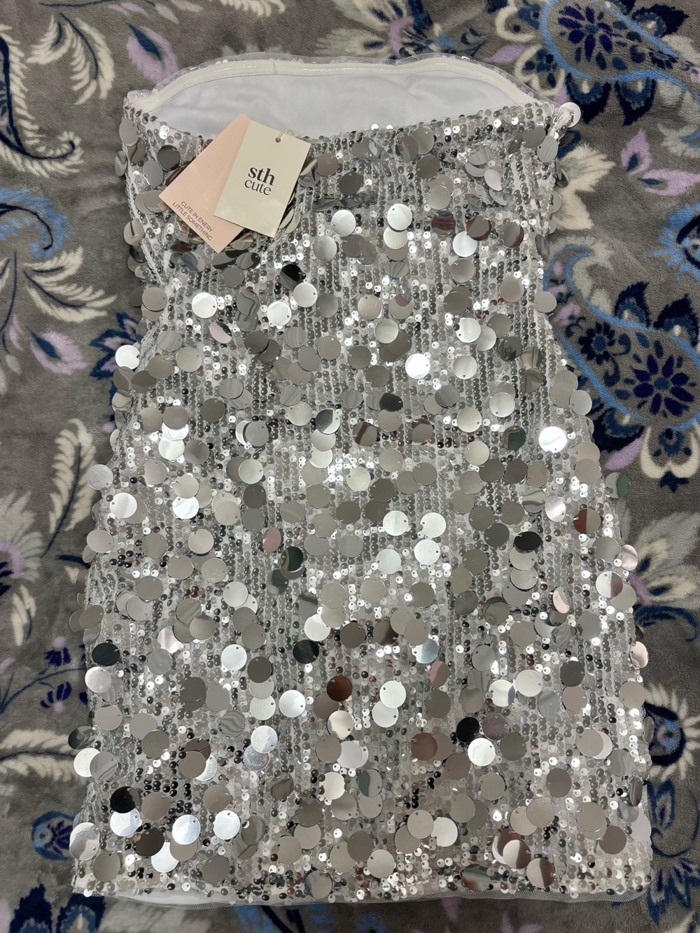 Silver Sequin mini dress